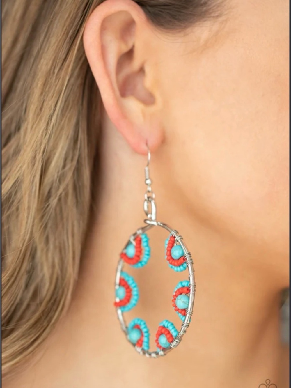 Off The Rim - blue - Paparazzi earrings